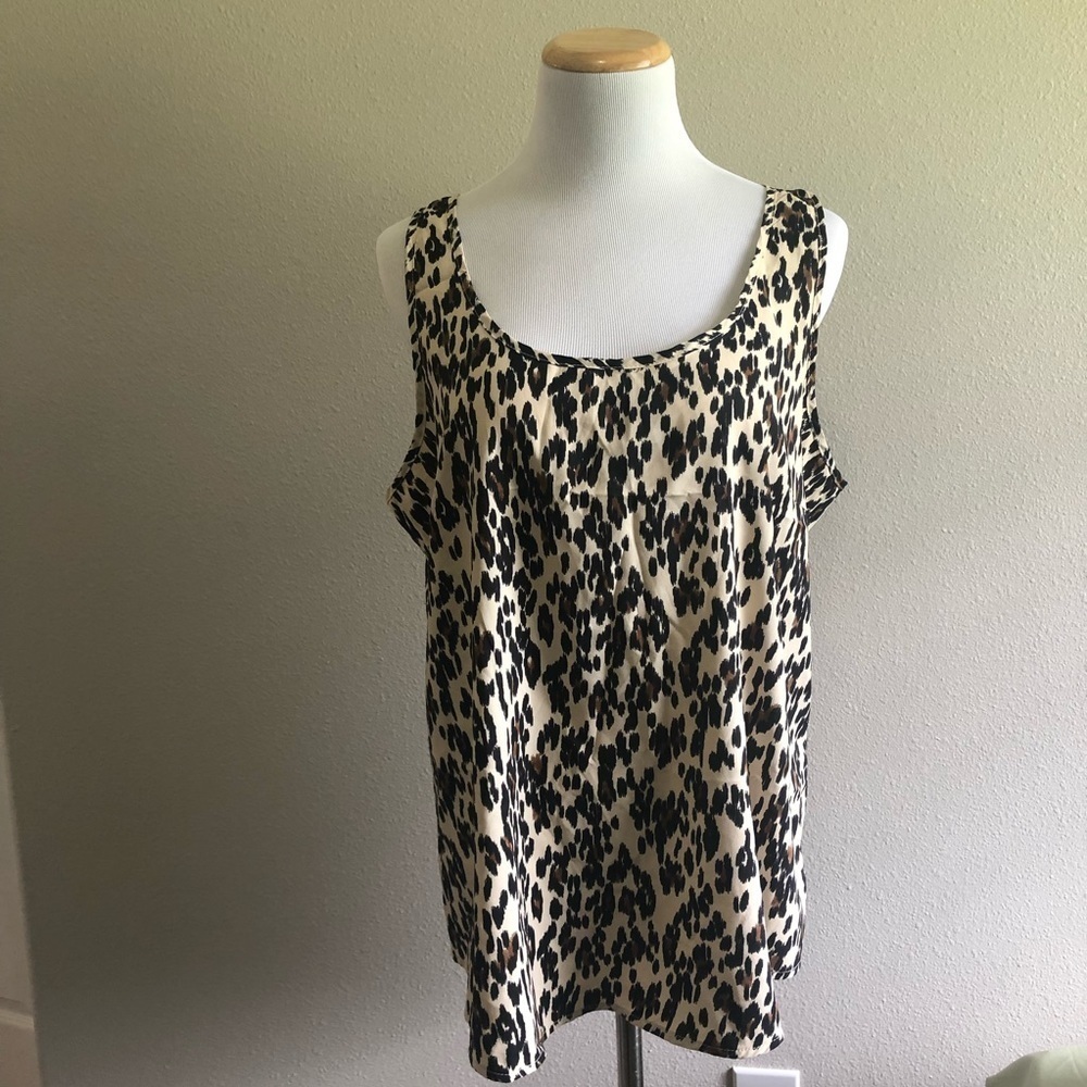 Faded glory cheetah print sleeves blouse large​